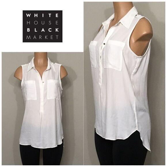 New. WHBM white blouse. NWOT - Picture 1 of 5